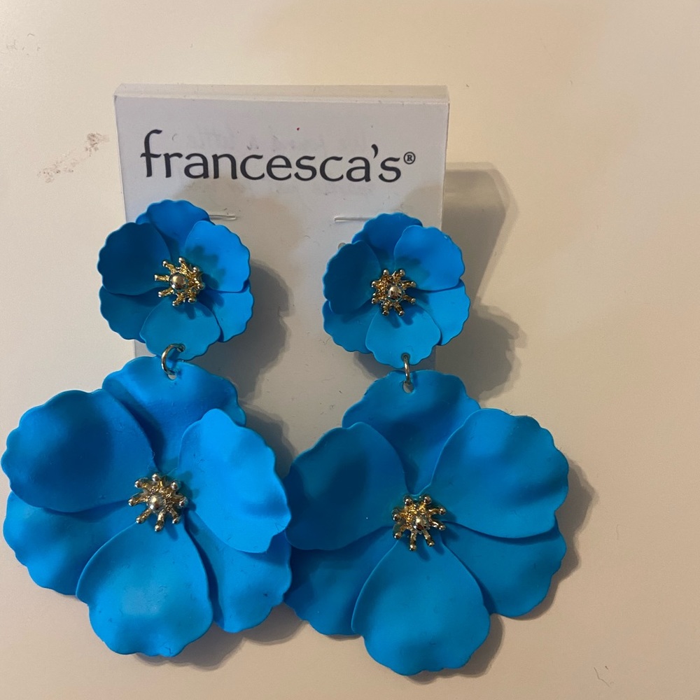 Blue flower earrings